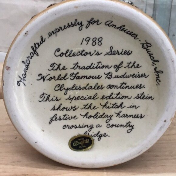 1988 Budweiser Collectors Series Clydesdale Holiday Stein - Picture 7 of 7